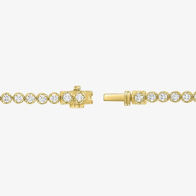 (G-H / Si2-I1) Womens 3 CT. T.W. Lab Grown White Diamond 14K Gold Over Silver 7.25 Inch Tennis Bracelet