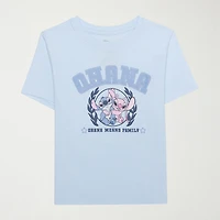 Little & Big Kid Girls Crew Neck Short Sleeve Regular Fit Lilo Stitch Graphic T-Shirt