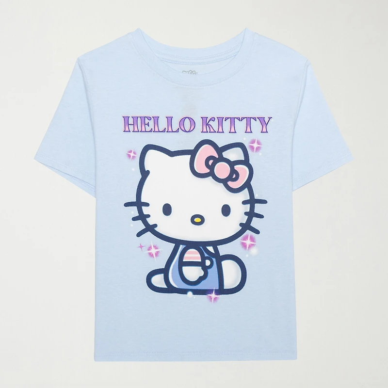 Little & Big Kid Girls Crew Neck Short Sleeve Regular Fit Hello Kitty Graphic T-Shirt