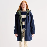 St. John's Bay Womens Hooded Heavyweight Car Coat