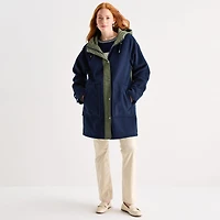 St. John's Bay Womens Hooded Heavyweight Car Coat