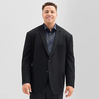 J. Ferrar 360 Stretch Knit Texture Mens Big and Tall Fabric Regular Fit Sport Coat