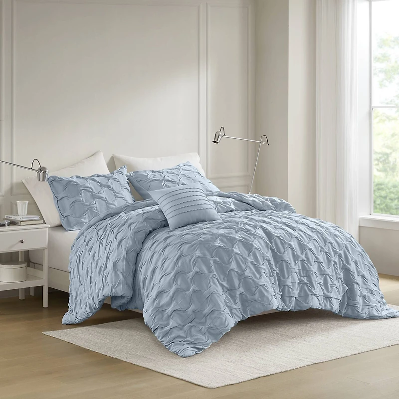 510 Design Bailey Diamond Pintuck Comforter Set with Decorative Pillow