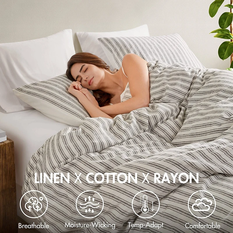 Madison Park Cora  Rayon Cotton Blend 3-pc. Easy Care Duvet Cover Set