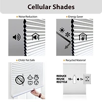 Eco Estates Cut-To-Width Cordless Top Down Bottom Up Blackout Cellular Shade