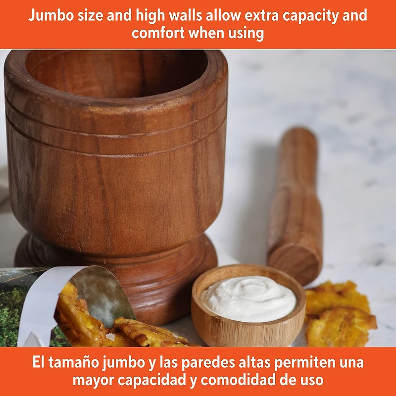 IMUSA Jumbo 2-pc. Wood Mortar and Pestle Set