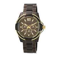 Armitron® Mens Gunmetal Gold-Tone Chronograph Bracelet Watch