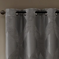 Madison Park Abel Jacquard Grommet Top 100% Blackout Single Curtain Panel