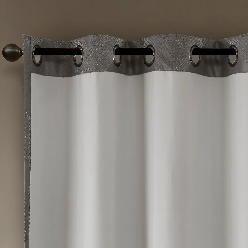 Madison Park Abel Jacquard Grommet Top 100% Blackout Single Curtain Panel