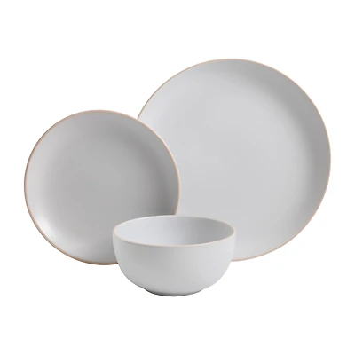 Gibson Rockaway White 12-pc. Stoneware Dinnerware Set