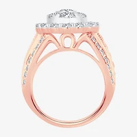 (I / Si1-Si2) Womens 3 CT. T.W. Lab Grown White Diamond 10K Gold Pear Side Stone Halo Engagement Ring