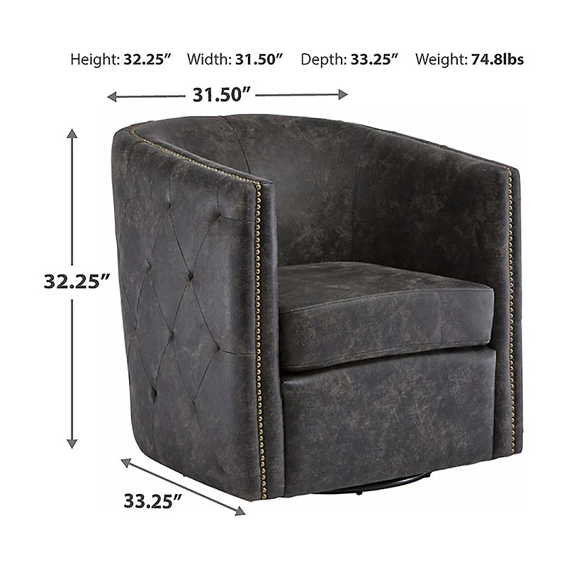 Signature Design by Ashley® Brentlow  Living Room Collection Tufted Swivel Barrel Chair