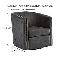 Signature Design by Ashley® Brentlow  Living Room Collection Tufted Swivel Barrel Chair