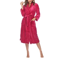 White Mark Womens Long Sleeve Length Robe