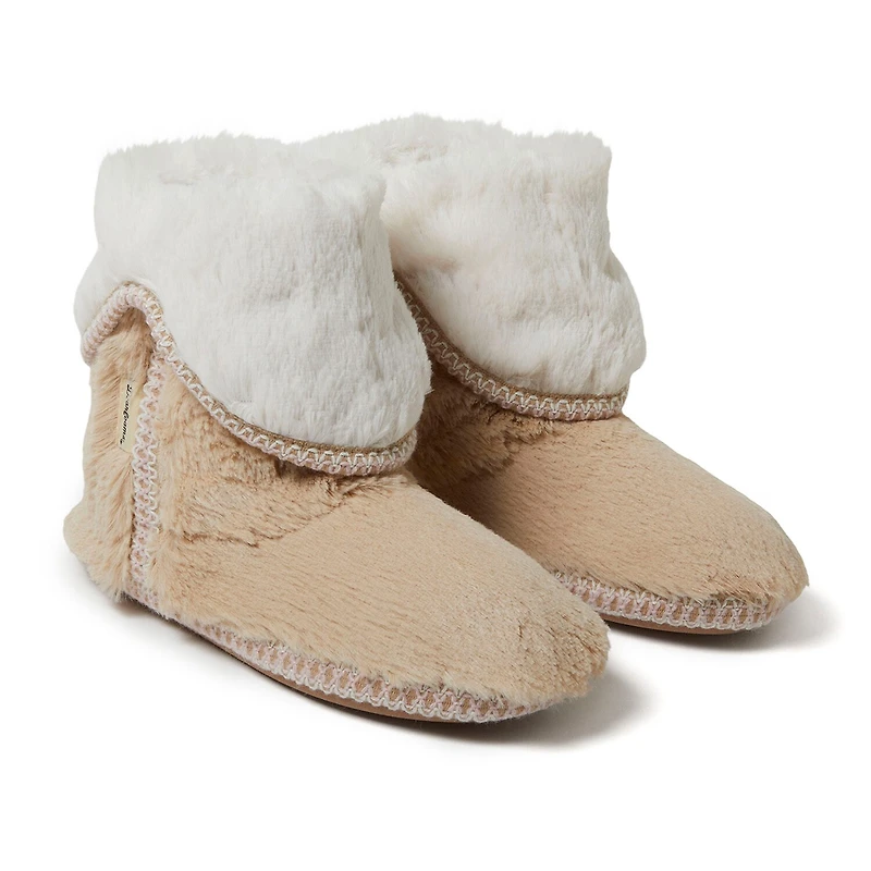 Dearfoams Beth Furry Womens Memory Foam Bootie Slippers