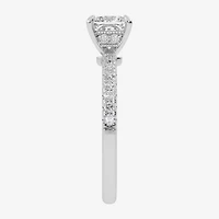 (G-H /  Si1-Si2) Womens 1 CT. T.W. Lab Grown White Diamond 10K Gold Side Stone Engagement Ring