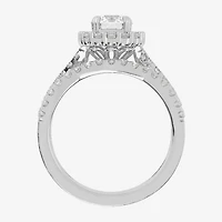 Signature By Modern Bride (G-H / Si1-Si2) Womens Lab Grown White Diamond 10K Gold Round Side Stone Halo Bridal Set