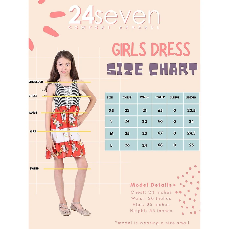 24sevenkid Big Kid Girls Sleeveless A-Line Dress