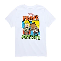 Prank Artists Harold And George Little & Big Kid Boys Crew Neck Short Sleeve Regular Fit Captain Underpants Graphic T-Shirt