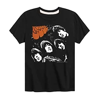 Rubber Soul Little & Big Kid Boys Crew Neck Short Sleeve Regular Fit The Beatles Graphic T-Shirt