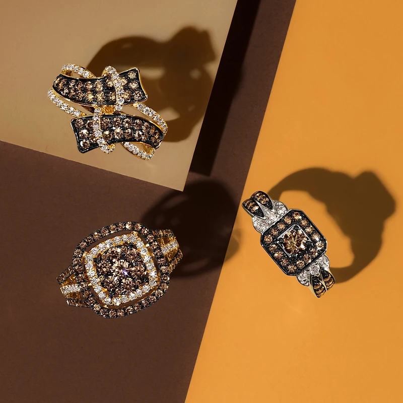 Le Vian® Ring featuring 1 1/6 CT. Chocolate Diamonds® 1/3 Nude Diamonds™ set 14K Honey Gold™