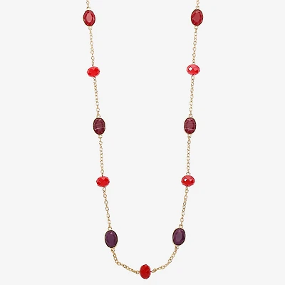 Mixit Gold Tone & Red Womens Inch Strand Necklace
