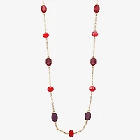 Mixit Gold Tone & Red Womens Inch Strand Necklace