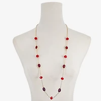 Mixit Gold Tone & Red Womens Inch Strand Necklace