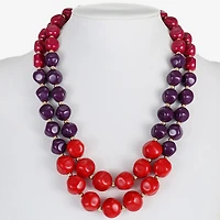 Mixit Gold Tone & Red Womens 17 Inch Strand Necklace