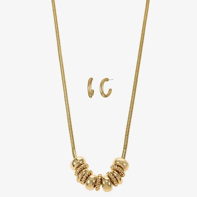 Liz Claiborne Frontal Slider Necklace & Huggie Earring Womens 2-pc. Jewelry Set