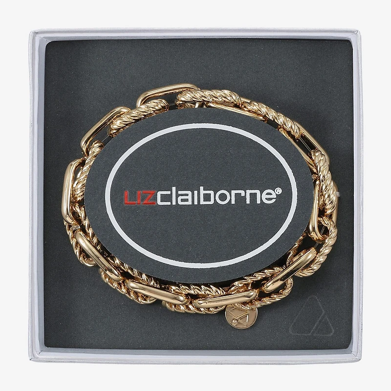 Liz Claiborne Textured Link Womens Stretch Bracelet