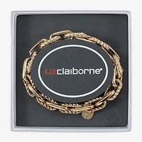 Liz Claiborne Textured Link Womens Stretch Bracelet