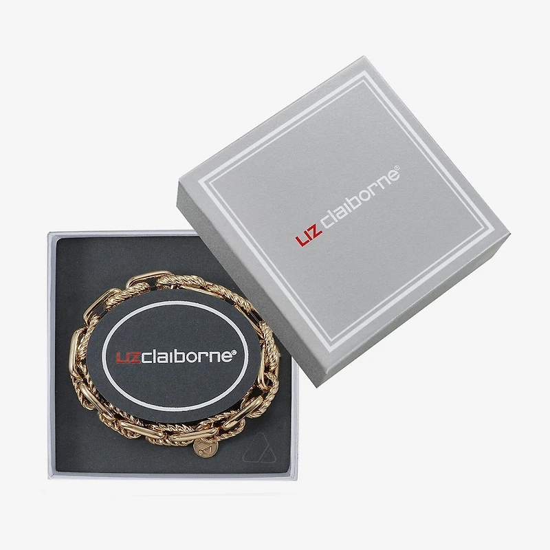 Liz Claiborne Textured Link Womens Stretch Bracelet