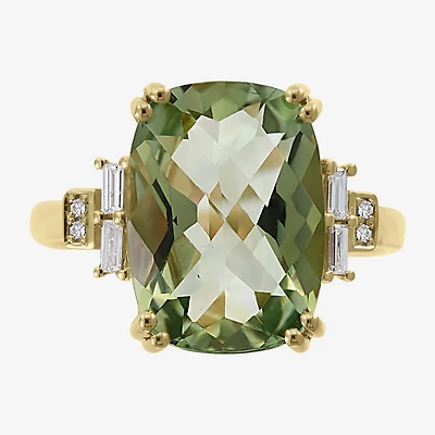 Effy Final Call Limited Quantities! Womens 1/ CT. T.W. Genuine Green Amethyst 14K Gold Cocktail Ring