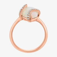 Effy Final Call Limited Quantities! Womens 1/7 CT. T.W. Genuine White Opal 14K Gold Pear Crossover Cocktail Ring