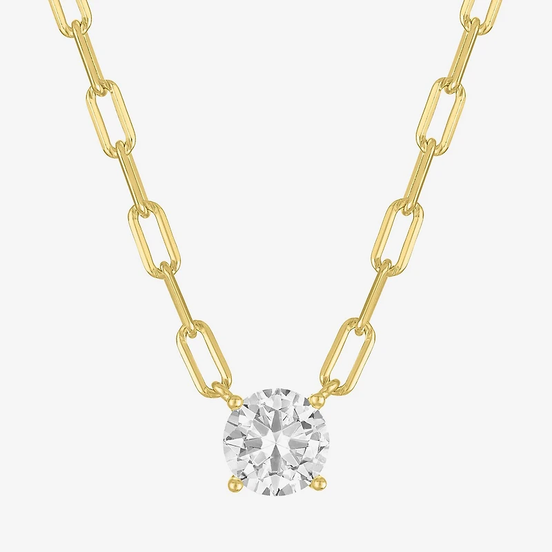 Yes, Please! Womens Lab Created White Sapphire Sterling Silver Pendant
