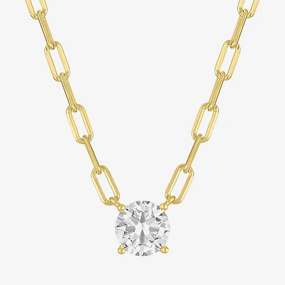 Yes, Please! Womens Lab Created White Sapphire Sterling Silver Pendant