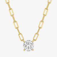 Yes, Please! Womens Lab Created White Sapphire Sterling Silver Pendant