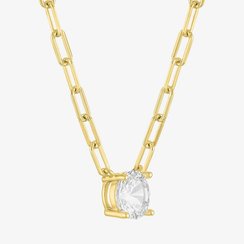 Yes, Please! Womens Lab Created White Sapphire Sterling Silver Pendant