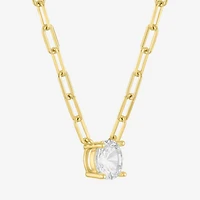 Yes, Please! Womens Lab Created White Sapphire Sterling Silver Pendant