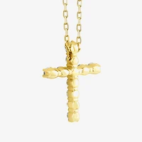 (F / Si2) Womens 1/3 CT. T.W. Lab Grown White Diamond Sterling Silver Cross 18 Inch Pendant Necklace