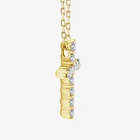 (F / Si2) Womens 1/3 CT. T.W. Lab Grown White Diamond Sterling Silver Cross 18 Inch Pendant Necklace