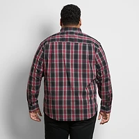 Van Heusen Cronbie Mens Long Sleeve Regular Fit Stretch Fabric Wrinkle Free Big and Tall Button-Down Shirt