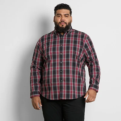 Van Heusen Cronbie Mens Long Sleeve Regular Fit STRETCH FABRIC Wrinkle Free Big and Tall Button-Down Shirt