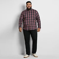 Van Heusen Cronbie Mens Long Sleeve Regular Fit Stretch Fabric Wrinkle Free Big and Tall Button-Down Shirt