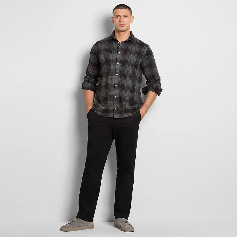 Van Heusen Performance Knit Mens Long Sleeve Regular Fit Stretch Fabric Big and Tall Button-Down Shirt