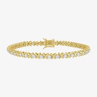(G-H, Si2-I1) Womens 2 CT. T.W. Lab Grown White Diamond 14K Gold Over Silver 7.25 Inch Tennis Bracelet