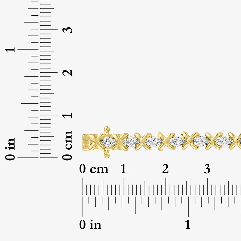 (G-H, Si2-I1) Womens 2 CT. T.W. Lab Grown White Diamond 14K Gold Over Silver 7.25 Inch Tennis Bracelet