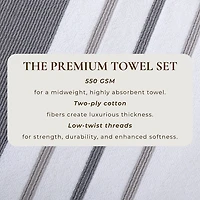 Linery Luxury Cotton Decorative 4-pc. Quick Dry Striped Bath Towel