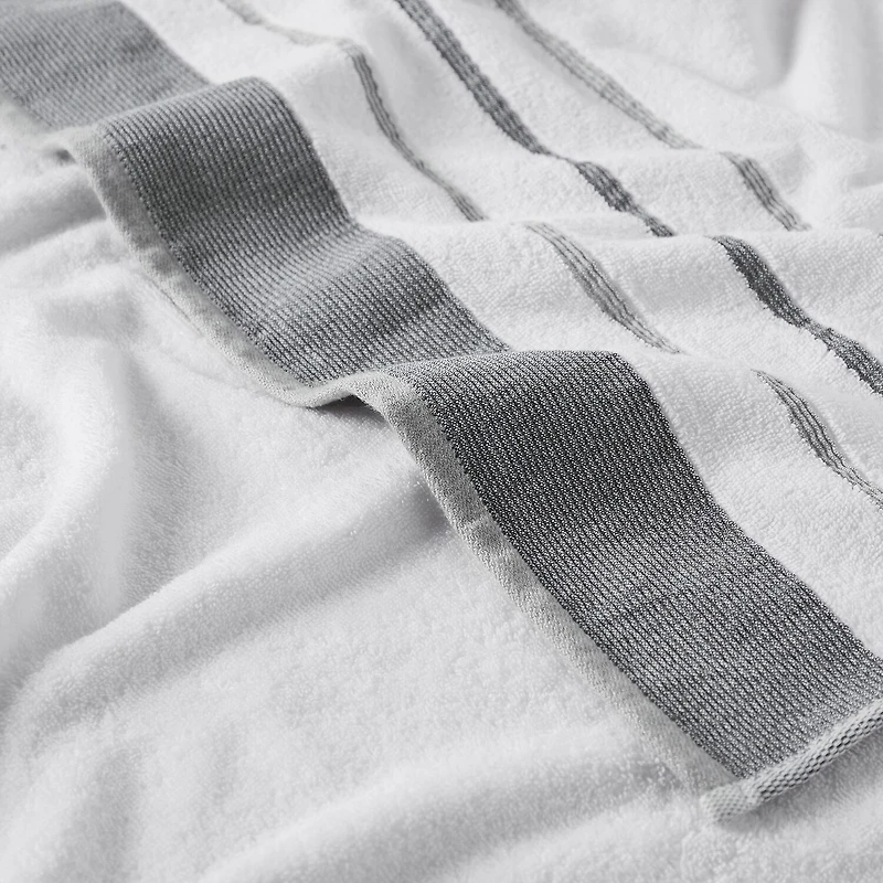Linery Luxury Cotton Decorative 4-pc. Quick Dry Striped Bath Towel